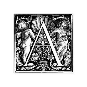 Carimbo De Borracha Monograma Vintage - Letra A