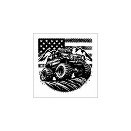 CARIMBO DE BORRACHA MONSTER TRUCK WOOD ART STAMP