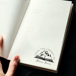 Carimbo De Borracha Montanha Do Selo De Biblioteca Personalizado