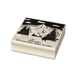 Carimbo De Borracha Montanhas de Neve