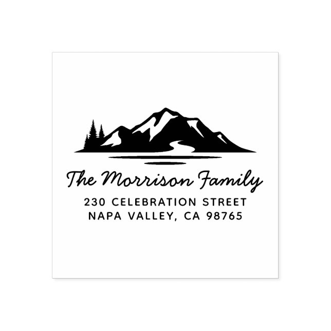 Carimbo De Borracha Montanhas e pinheiros Paisagem Paisagem Retorno En (Impressão)