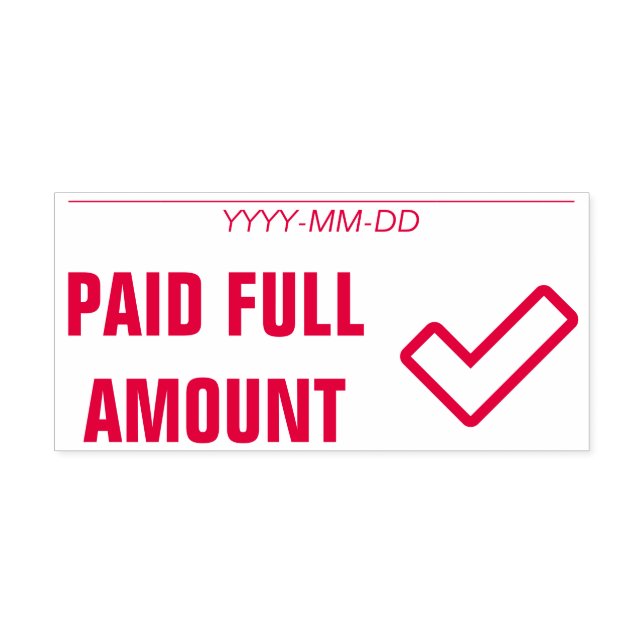 Carimbo de borracha "MONTANTE DO CHEIO PAGO" (Design)