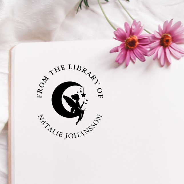 Carimbo De Borracha Moon Fairy From The Library Of Custom Book (Criador carregado)