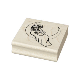 Carimbo De Borracha Moon Witch MoonChild Pagan Wicca Art