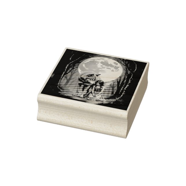 Carimbo De Borracha Moonlit Bond – The Wolf and the Gothic Fairy.   (Carimbo)