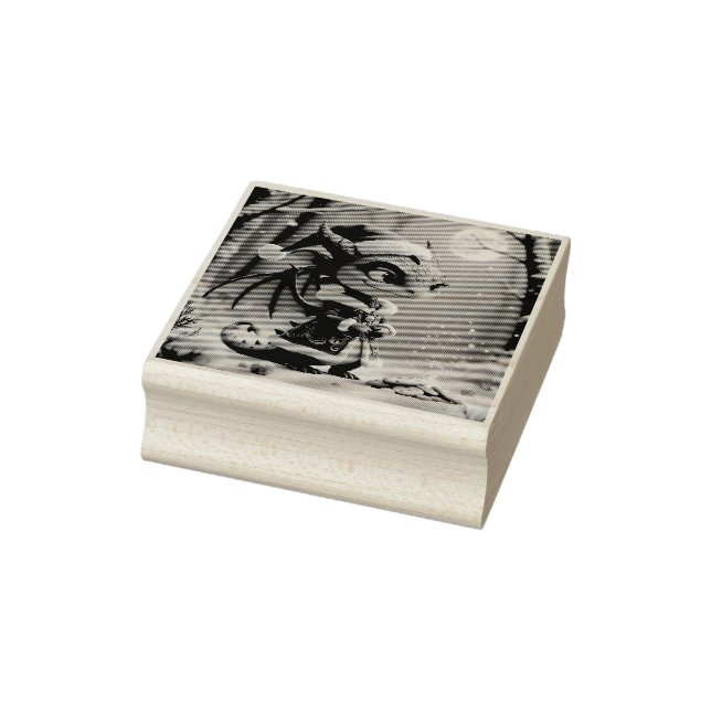 Carimbo De Borracha Moonlit Cookie Bandit – The Grey Christmas Dragon. (Carimbo)