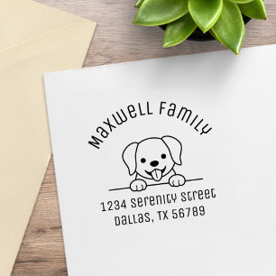 Carimbo De Borracha Morada 2 da Família Cachorro de Retriever de Labor