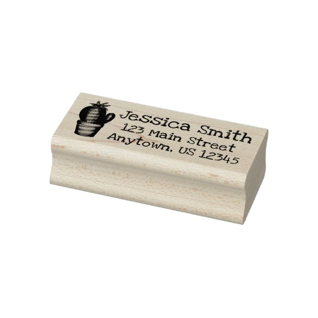 Carimbo De Borracha Morada Personalizada de Planta Potente de Cactus R (Carimbo)