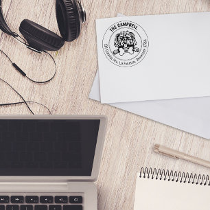 Carimbo De Borracha Morkie Dog Return Address