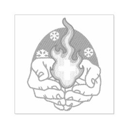 Carimbo De Borracha Mudança a frio, fogo de fé - cristão motivacional