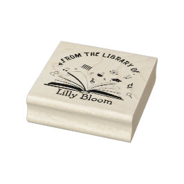 Carimbo De Borracha Na Biblioteca de - Nome Personalizado