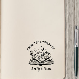 Carimbo De Borracha Na Biblioteca de - Nome Personalizado