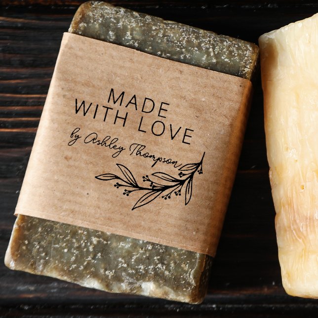 Carimbo De Borracha Na moda Greenery Personalizado Por (Stylish Greenery Personalized Handmade By Rubber Stamp)