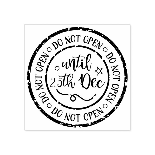 CARIMBO DE BORRACHA NÃO ABRA ATÉ DEC 25 (Impressão)