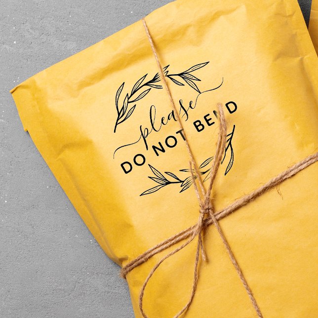 Carimbo De Borracha Não Dobre Folhas de Louro (Do Not Bend Laurel Leaves Rubber Stamp)