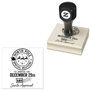 Carimbo De Borracha Natais vintages do polo norte