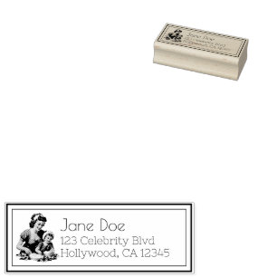 Carimbo De Borracha Natais vintages, mãe e arte infantil