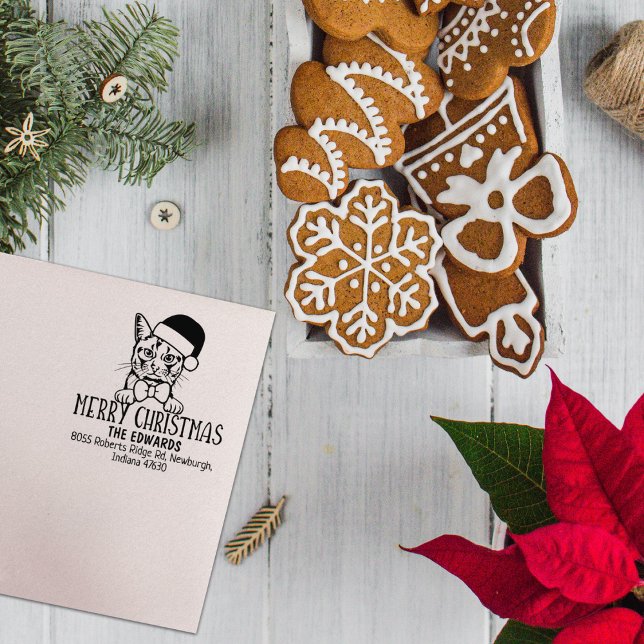 Carimbo De Borracha Natal do Devolução de Gatos Somalis (Criador carregado)