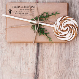 Carimbo De Borracha Natal Mínimo Rustic | Endereço de devolução