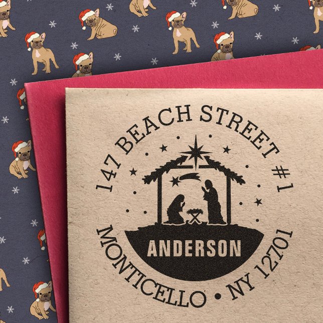 Carimbo De Borracha Natividade Cena bebê Jesus Cristo Endereço de reto (Criador carregado)