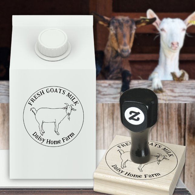 Carimbo De Borracha Negócio desenhado em Mão (goats milk custom business ink rubber stamp with cute smile goat line drawing )