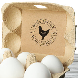 Carimbo De Borracha Negócio Simples de Ovos de Galinha Redondo