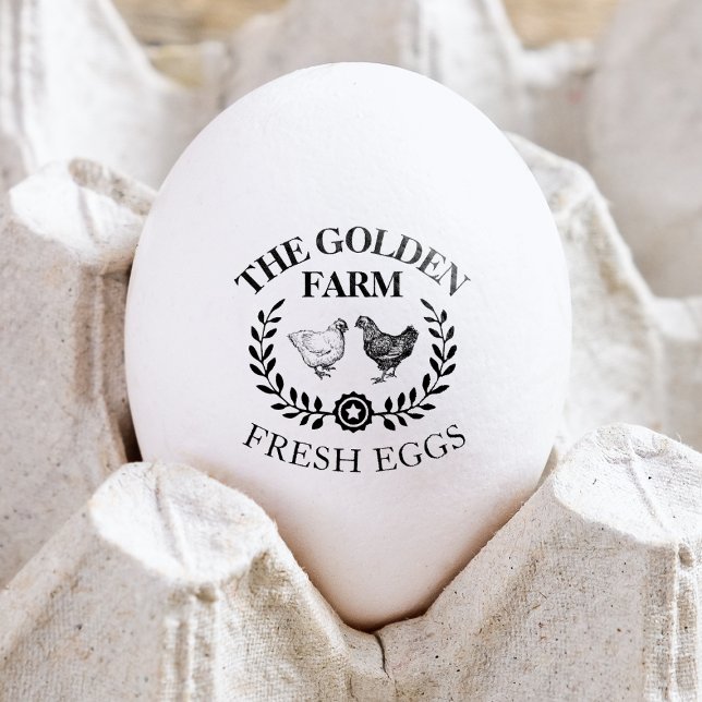 Carimbo De Borracha Negócios de Ovos Frescos de Fazenda Russo (Criador carregado)