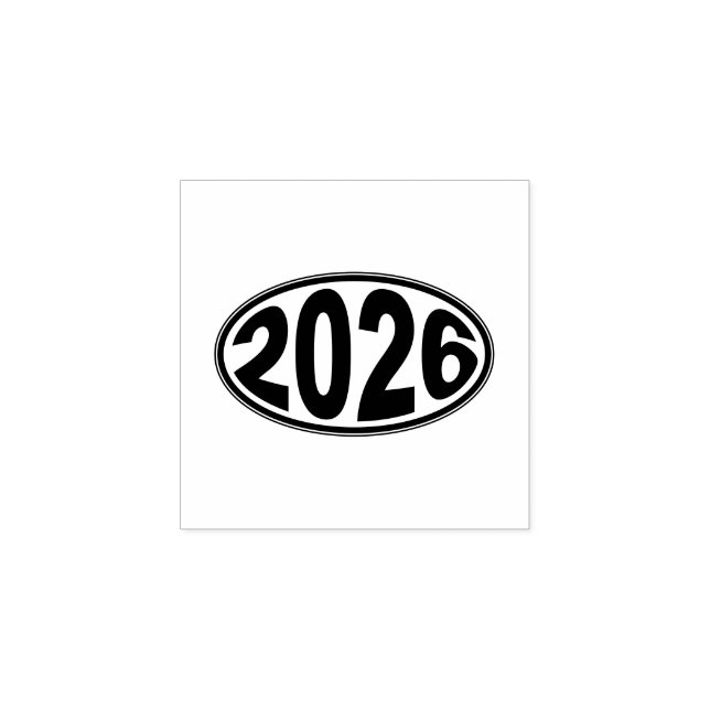Carimbo De Borracha New Year 2026 Oval Sticker (Impressão)