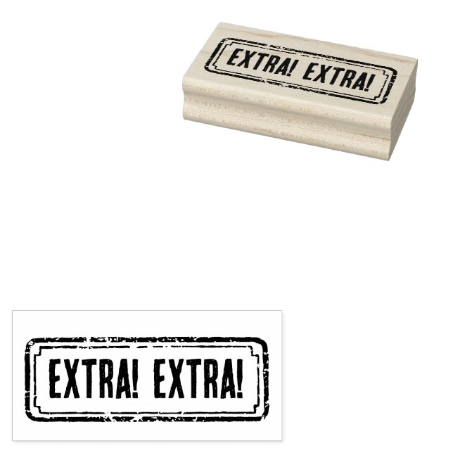 Carimbo De Borracha Newspaper Themed Distressed Extra! Extra! (Carimbado)