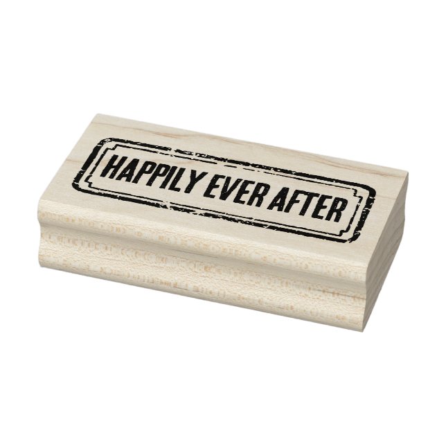 Carimbo De Borracha Newspaper Themed Distressed Happily Ever After (Carimbo)