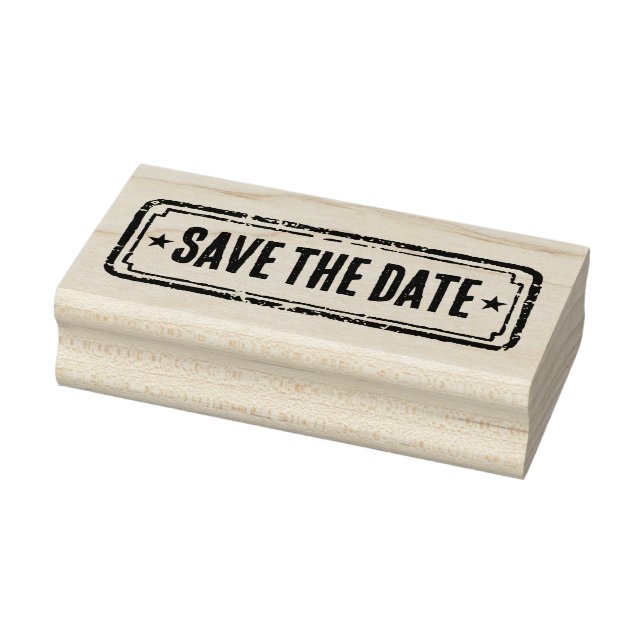 Carimbo De Borracha Newspaper Themed Distressed Save the date! (Carimbo)