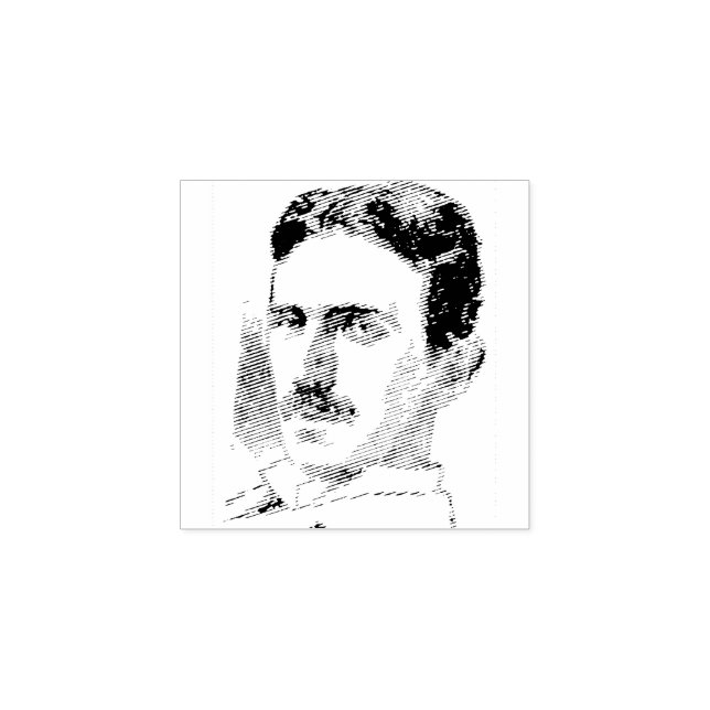 Carimbo De Borracha Nikola Tesla Drawing (Impressão)
