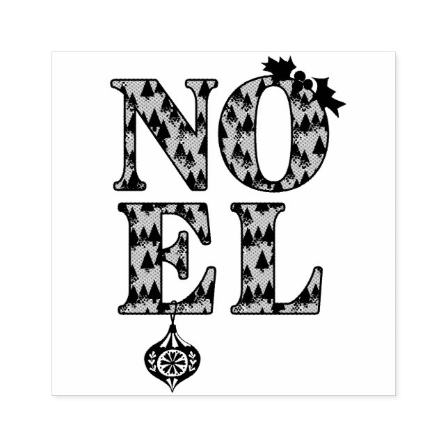 Carimbo De Borracha NOEL em um padrão de árvore de Natal (Impressão)