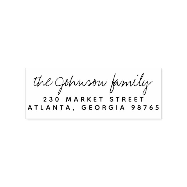 Carimbo De Borracha Nome Curto da Família de Manuscrito e Endereço de  (Impressão)