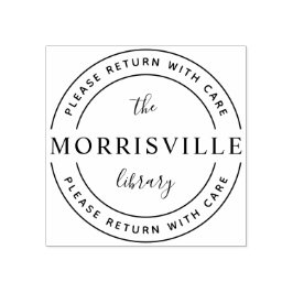 Carimbo De Borracha Nome da biblioteca personalizada Wooden Retorne co