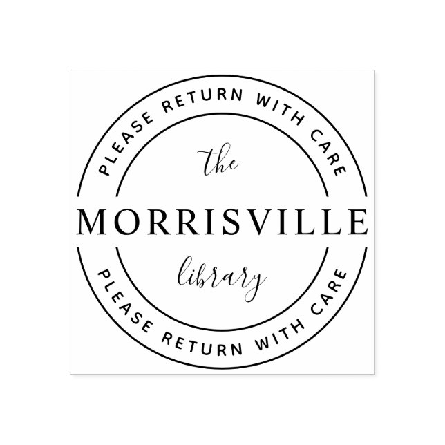 Carimbo De Borracha Nome da biblioteca personalizada Wooden Retorne co (Impressão)