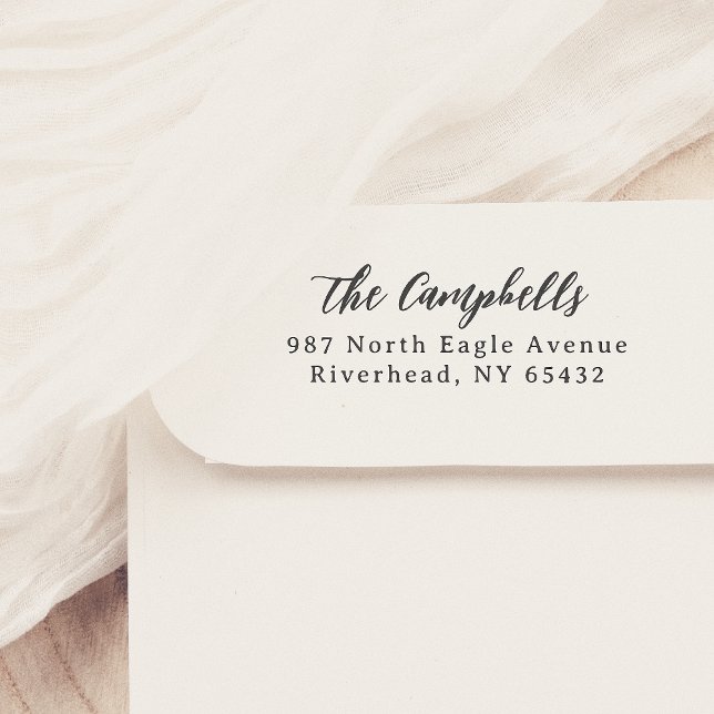 Carimbo De Borracha Nome da caligrafia do script e endereço do Elegant (Criador carregado)