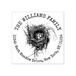 Carimbo De Borracha Nome da família Aves Nest com Ovos Natureza Person