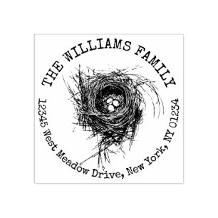 Carimbo De Borracha Nome da família Aves Nest com Ovos Natureza Person