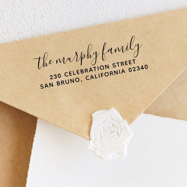 Carimbo De Borracha Nome da família Chic e Endereço de devolução simpl (Rubber Stamp Mock-up)