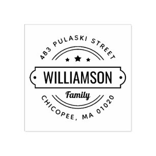 Carimbo De Borracha Nome da Família Crachá Endereço de Devolução