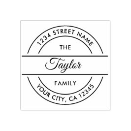 Carimbo De Borracha Nome da família | Crie Seu Próprio Endereço De Dev