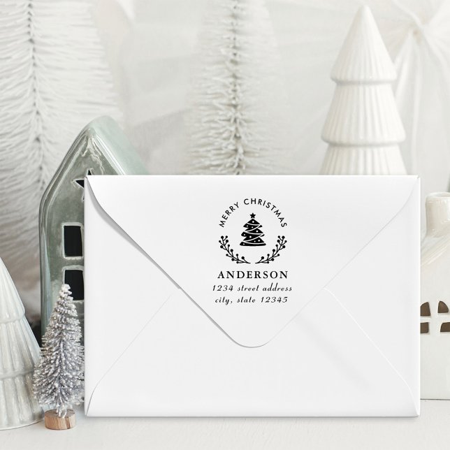 Carimbo De Borracha Nome da família da árvore natalícia Nome da famíli (Criador carregado)