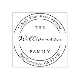 Carimbo De Borracha Nome da Família de Endereços Clássicos