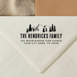 Carimbo De Borracha Nome da Família de Esquemas de Montanha e Pines En