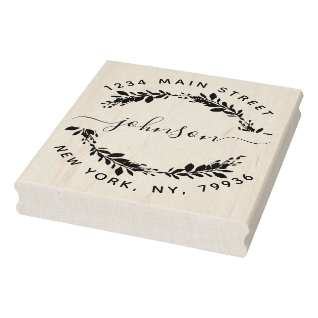 Carimbo De Borracha Nome da Família de Script Personalizado Endereço d (Carimbo)