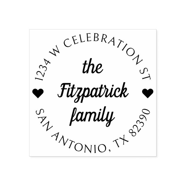 Carimbo De Borracha Nome da Família de Script Retroativo Endereço de R (Impressão)