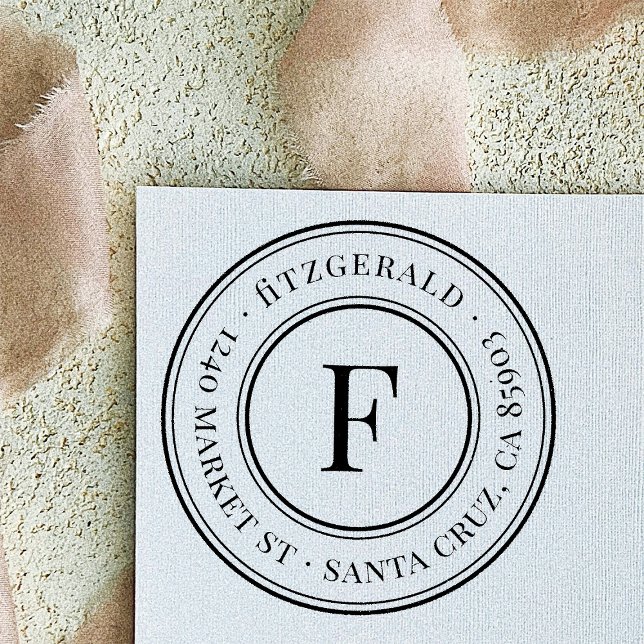 Carimbo De Borracha Nome da Família do Monograma Clássico Endereço de  (Criador carregado)