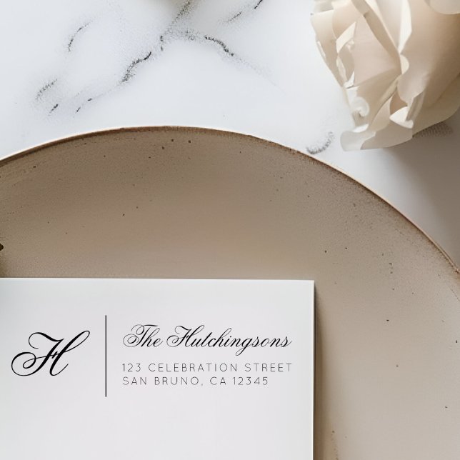 Carimbo De Borracha Nome da família e endereço de devolução do script  (Criador carregado)