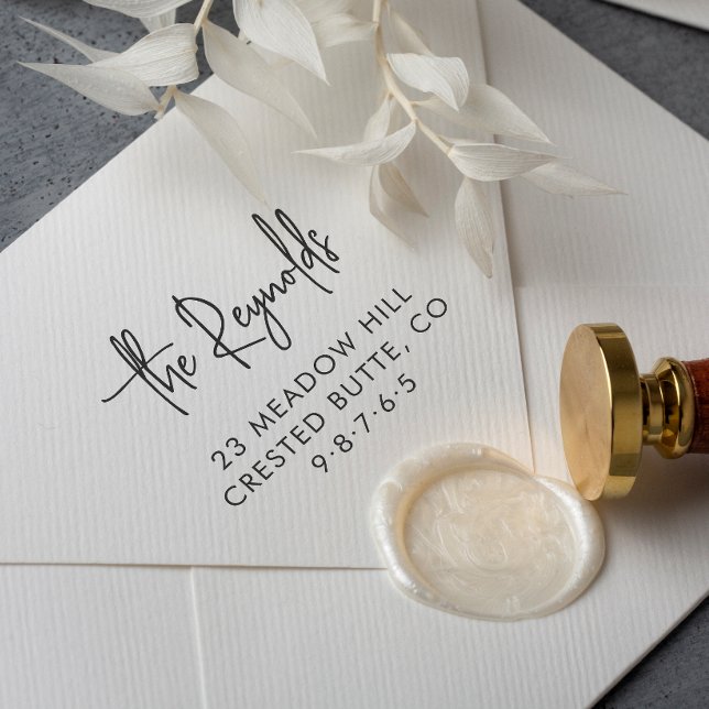 Carimbo De Borracha Nome da família e endereço residencial Endereço de (Criador carregado)